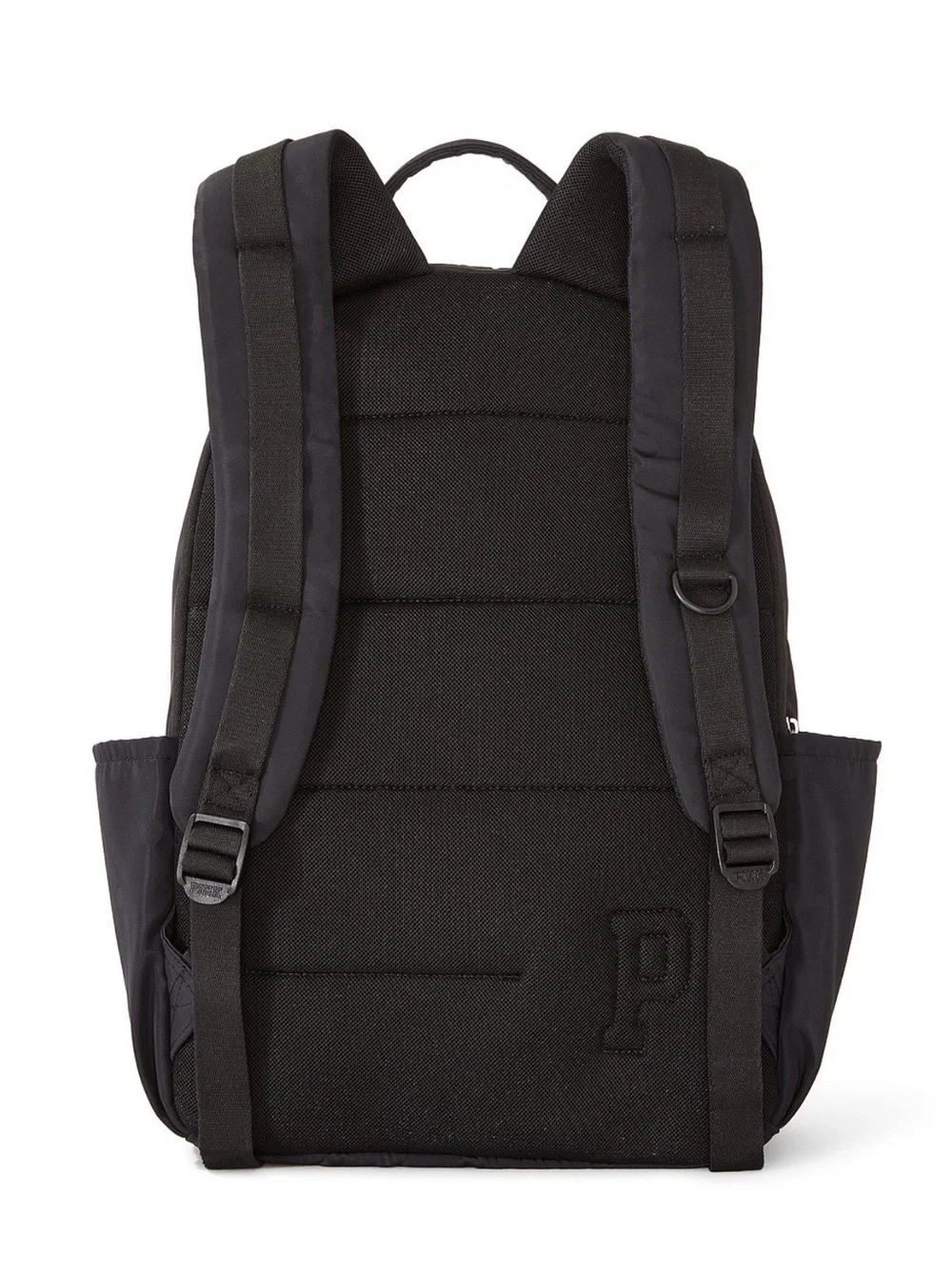 PINK Quilted Black Backpack
